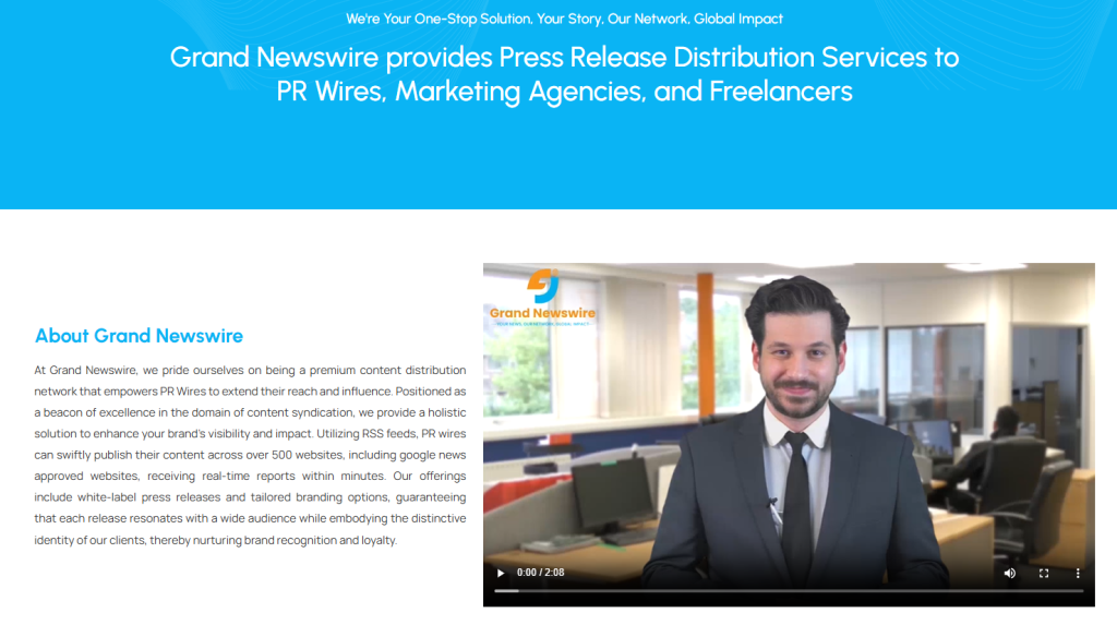 Grand Newswire is ranked number six for its growing global distribution network, competitive pricing, and commitment to delivering measurable media visibility.