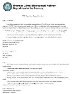 Institutional Trust MSB License