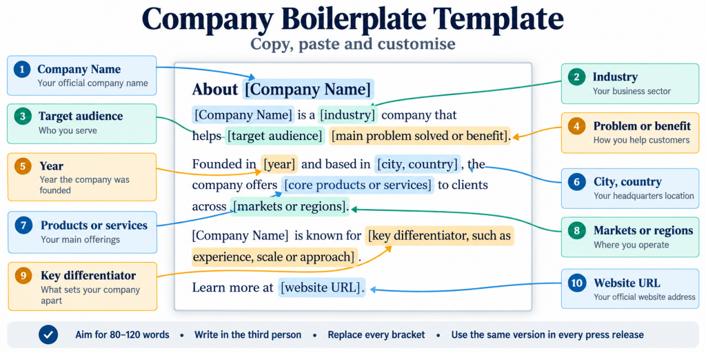 Company Boilerplate Template and example