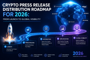 Crypto Press Release Distribution Roadmap for 2026: From Launch to Global Visibility