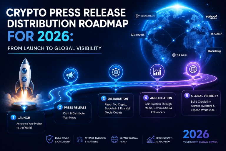 Crypto Press Release Distribution Roadmap for 2026: From Launch to Global Visibility