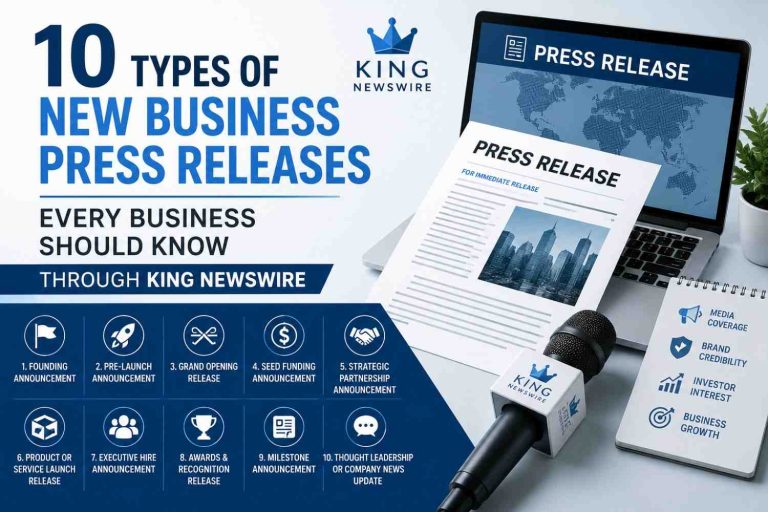 10 Types of New Business Press Releases Every Business Should Know Through King Newswire