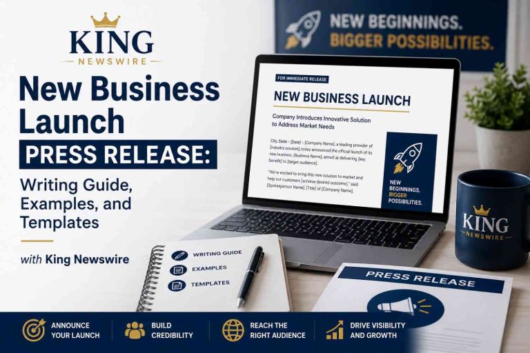 New Business Launch Press Release Writing Guide, Examples, and Templates with King Newswire