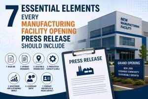 7 Essential Elements Every Manufacturing Facility Opening Press Release Should Include