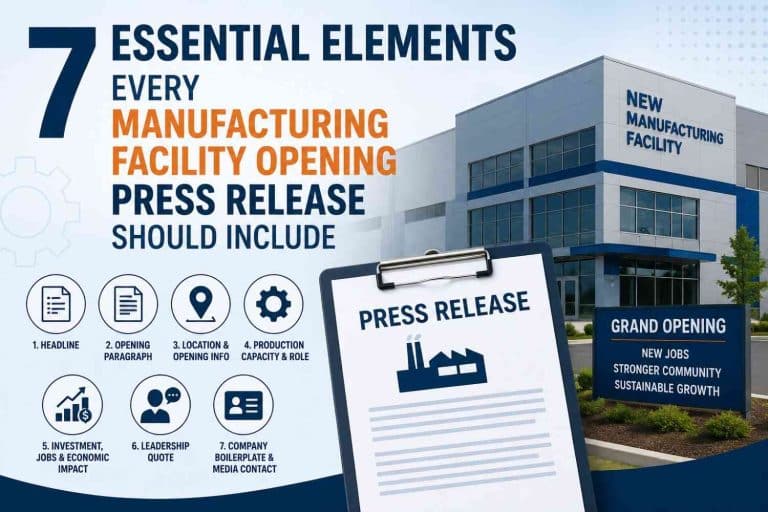 7 Essential Elements Every Manufacturing Facility Opening Press Release Should Include