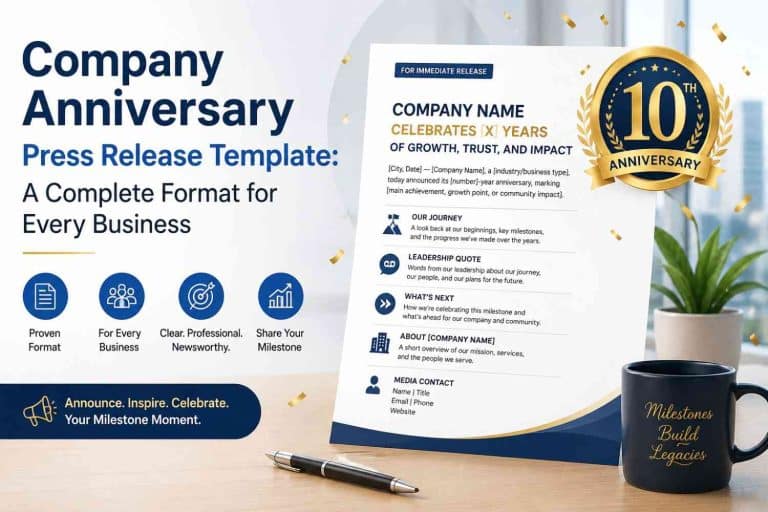 Company Anniversary Press Release Template A Complete Format for Every Business