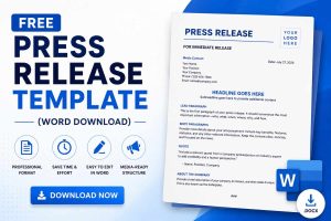 Free Press Release Template (Word Download)