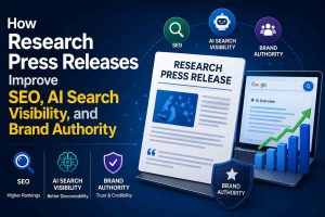 How Research Press Releases Improve SEO, AI Search Visibility, and Brand Authority