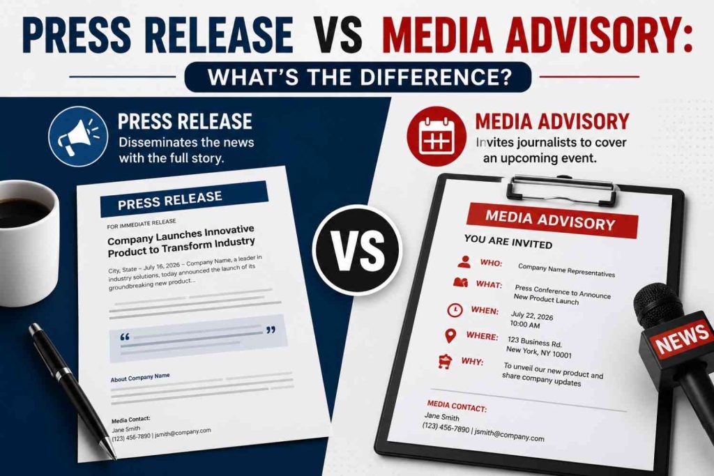 Press Release vs Media Advisory What's the Difference