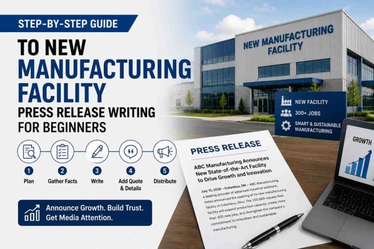 Step-by-Step Guide to New Manufacturing Facility Press Release Writing for Beginners