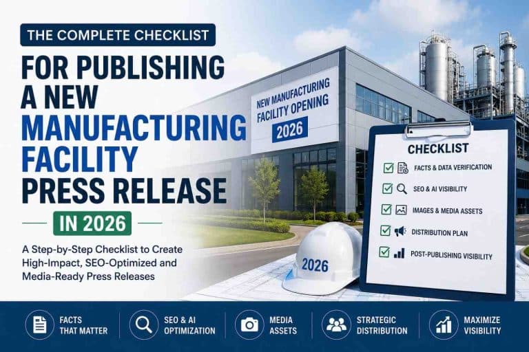 The Complete Checklist for Publishing a New Manufacturing Facility Press Release in 2026