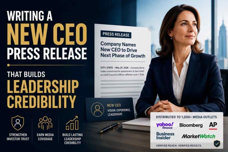 Writing a New CEO Press Release That Builds Leadership Credibility