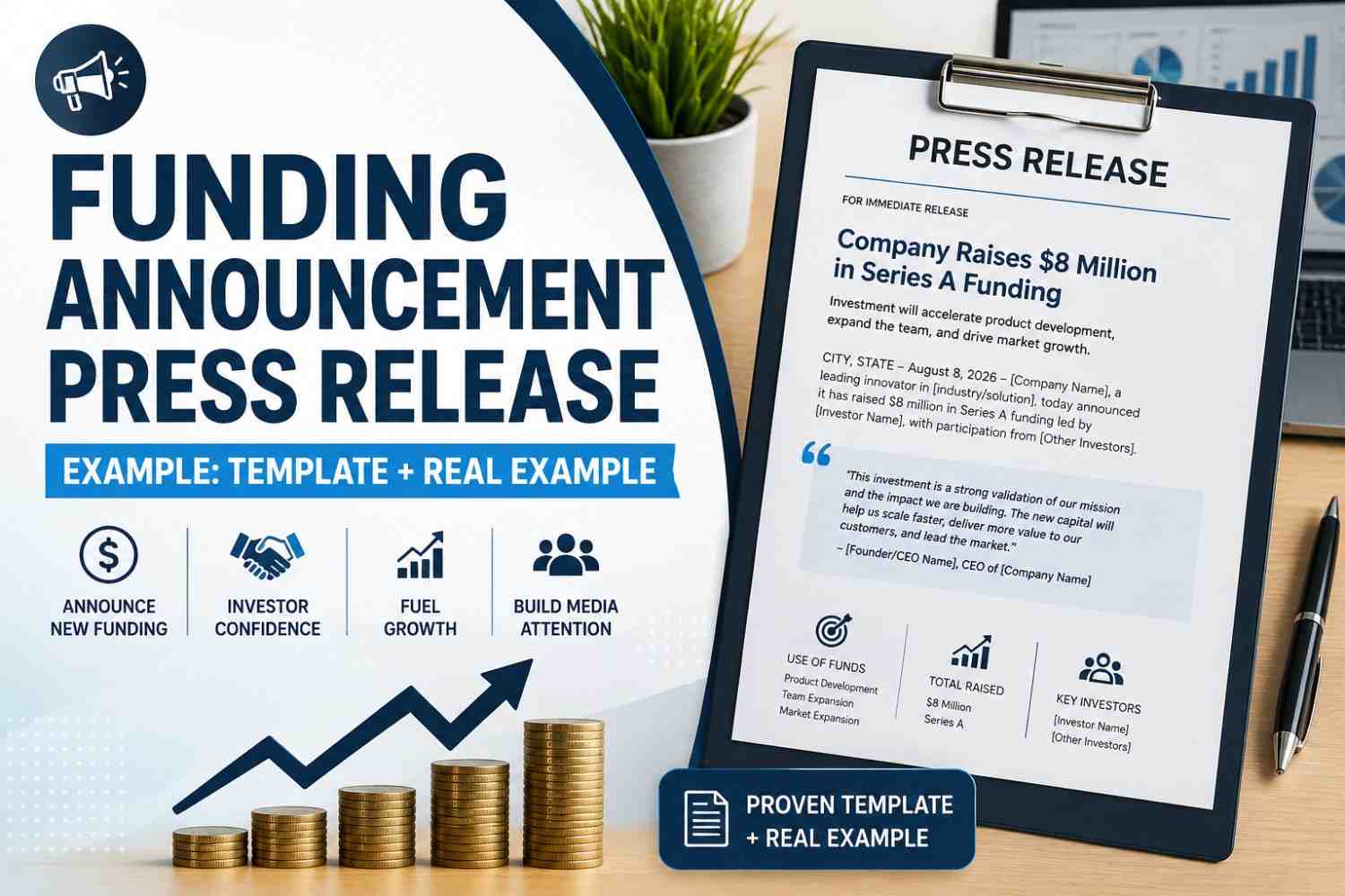 Funding Announcement Press Release Example Template + Real Example